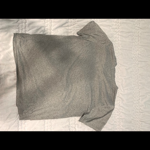 Nike Dri-Fit Tee Shirt Top V-Neck Grey w/Black Swoosh Mens L - Picture 4 of 5